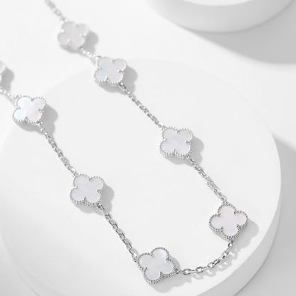 [ROYAL]CLOVERS THE 10-MOTIFS WHITE MOTHER OF PEARL NECKLACE