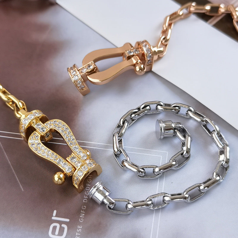 [Moco]FORCE LARGE HORSESHOE CLASP  METAL BRACELET