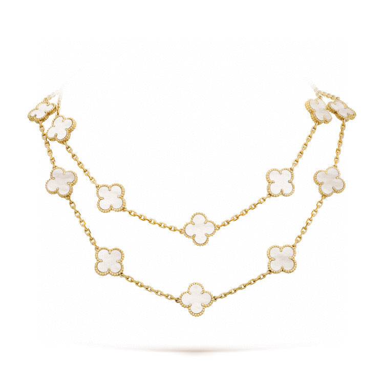 [Moco]CLOVER 20 MOTIFS WHITE MOP NECKLACE