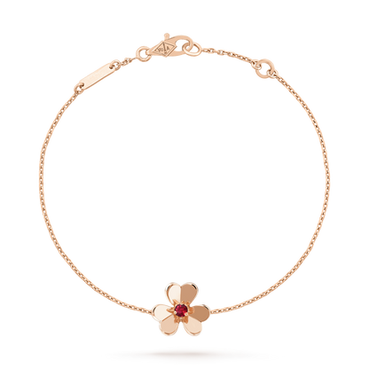 [Moco]FRIVOLE GOLD FLOWER PINK MALACHITE BRACELET