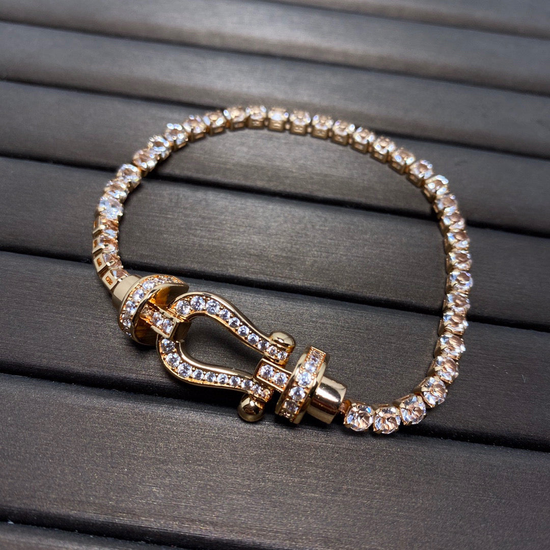 [Moco]FORCE  LARGE HORSESHOE FULL DIAMOND TENNIS BRACELET