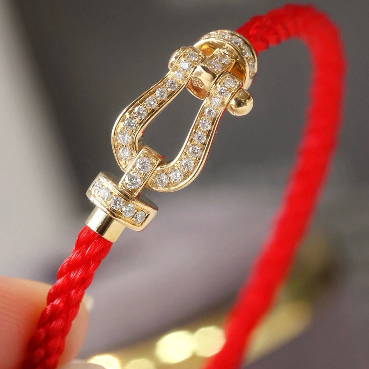 [Moco]FORCE LARGE HORSESHOE FULL DIAMOND BRACELET GOLD