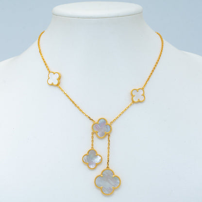 [Moco]CLOVER MOTHER OF PEARL NECKLACE 6 MOTIF