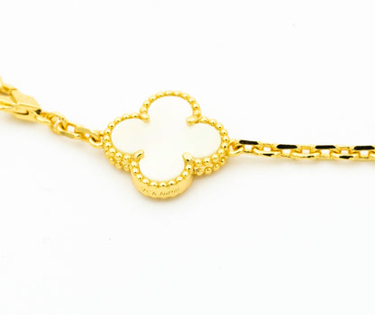 [Moco]CLOVER BRACELET 5 MOTIFS ONYX MOP