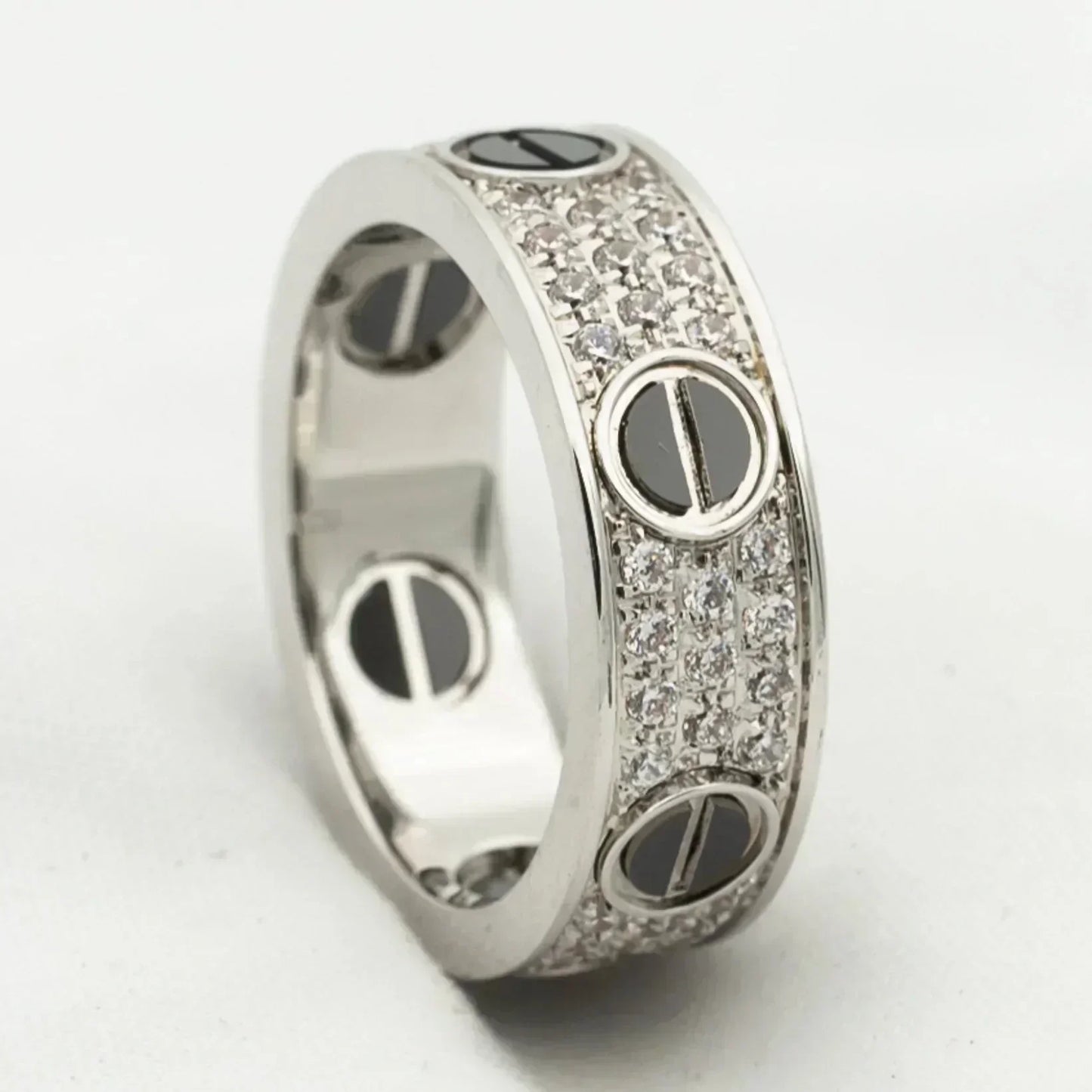 [Moco]LOVE RING 5.5MM DIAMONDS PAVED CERAMIC