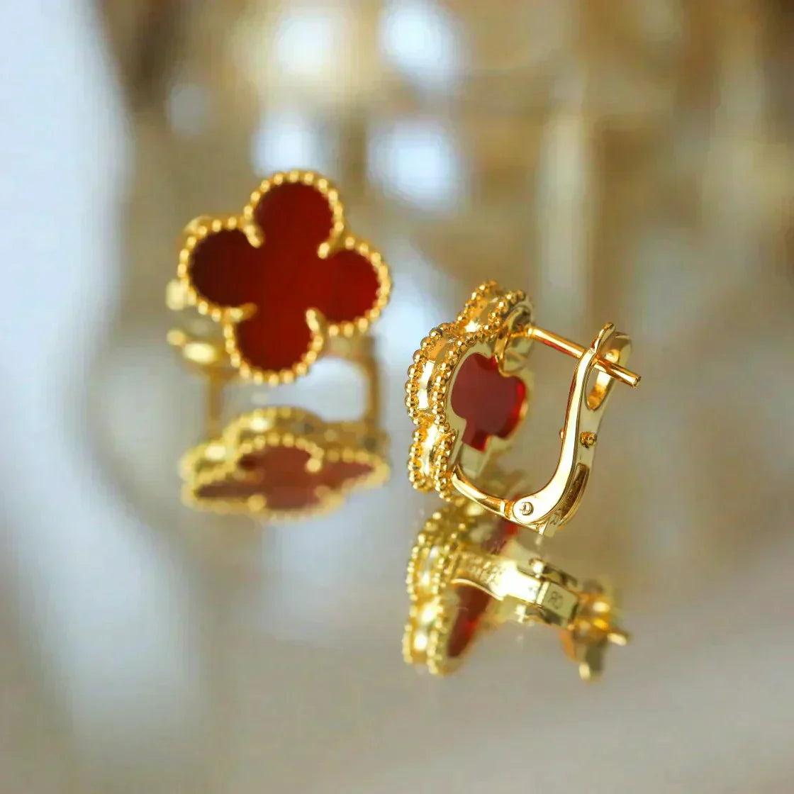 [Moco]CLOVER MEDIUM 1 MOTIFS CARNELIAN  EARRINGS