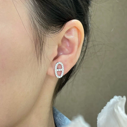 [Moco]HM FULL DIAMOND PIG NOSE STUD EARRINGS