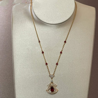 [Moco]DREAM NECKLACE CARNELIAN DIAMOND PINK GOLD