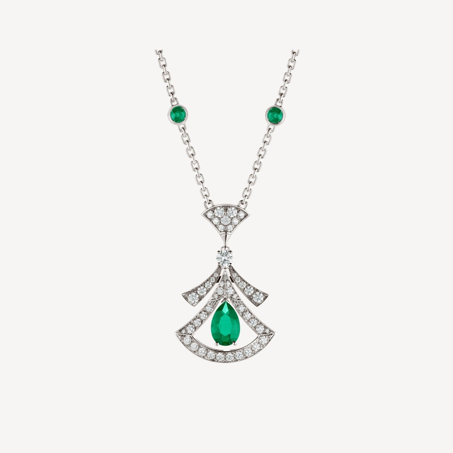 [Moco]DREAM NECKLACE MALACHITE DIAMOND SILVER