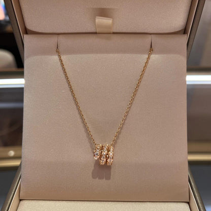 [Moco]SERPENTI PINK GOLD NECKLACE DOUBLE RING DIAMOND