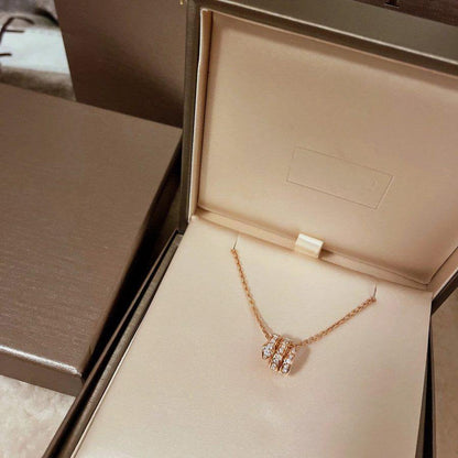 [Moco]SERPENTI PINK GOLD NECKLACE DOUBLE RING DIAMOND