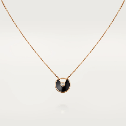 [Moco]AMULETTE ROSE GOLD ONYX NECKLACE