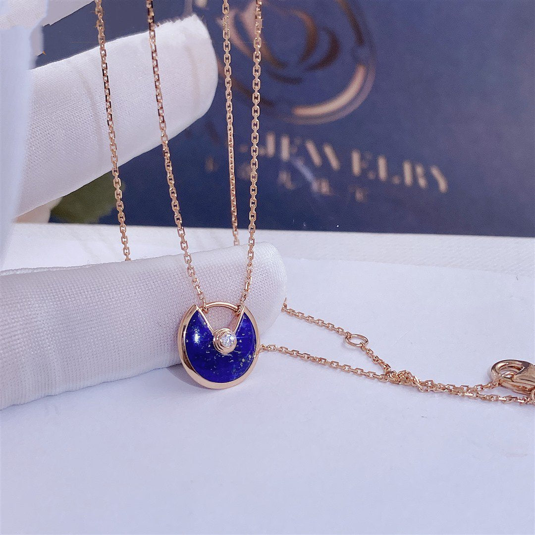 [Moco]AMULETTE ROSE GOLD AGATE NECKLACE