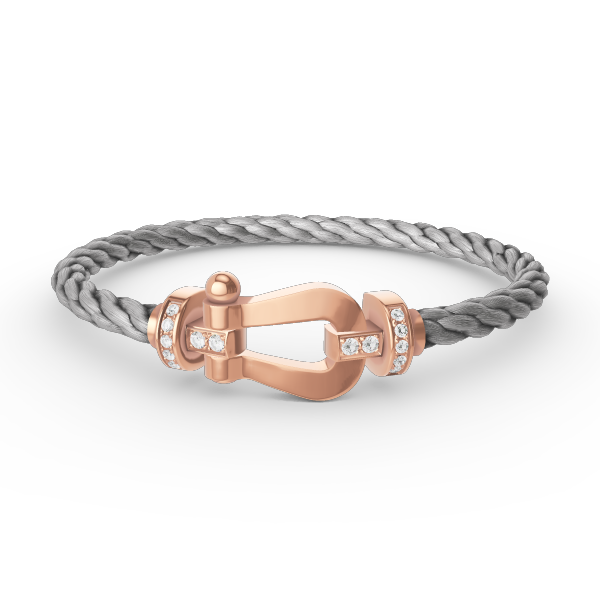 [Moco]FORCE LARGE HORSESHOE HALF DIAMOND BRACELET ROSE GOLD