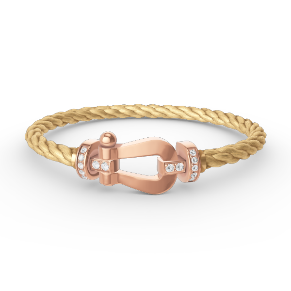 [Moco]FORCE LARGE HORSESHOE HALF DIAMOND BRACELET ROSE GOLD