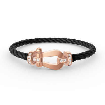 [Moco]FORCE LARGE HORSESHOE HALF DIAMOND BRACELET ROSE GOLD