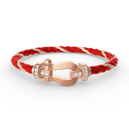 [Moco]FORCE LARGE HORSESHOE HALF DIAMOND BRACELET ROSE GOLD