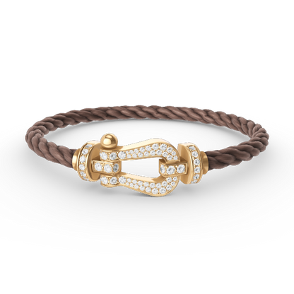 [Moco]FORCE LARGE HORSESHOE FULL DIAMOND BRACELET GOLD