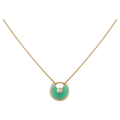 [Moco]AMULETTE GOLD MALACHITE NECKLACE