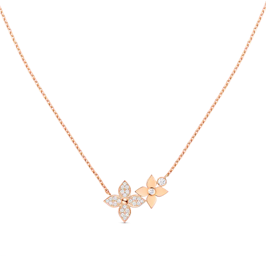 [Moco]STAR BLOSSOM NECKLACE PINK GOLD DIAMONDS