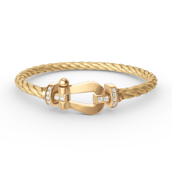 [Moco]FORCE LARGE HORSESHOE HALF DIAMOND BRACELET GOLD