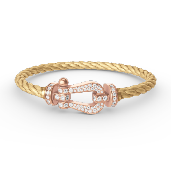 [Moco]FORCE LARGE HORSESHOE FULL DIAMOND BRACELET ROSE GOLD