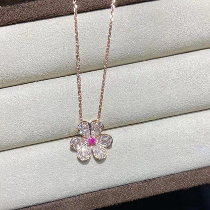 [Moco]FRIVOLE ROSE GOLD FLOWER DIAMOND NECKLACE