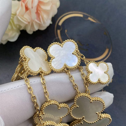 [Moco]CLOVER EARRINGS WHITE MOP 4 MOTIFS GOLD