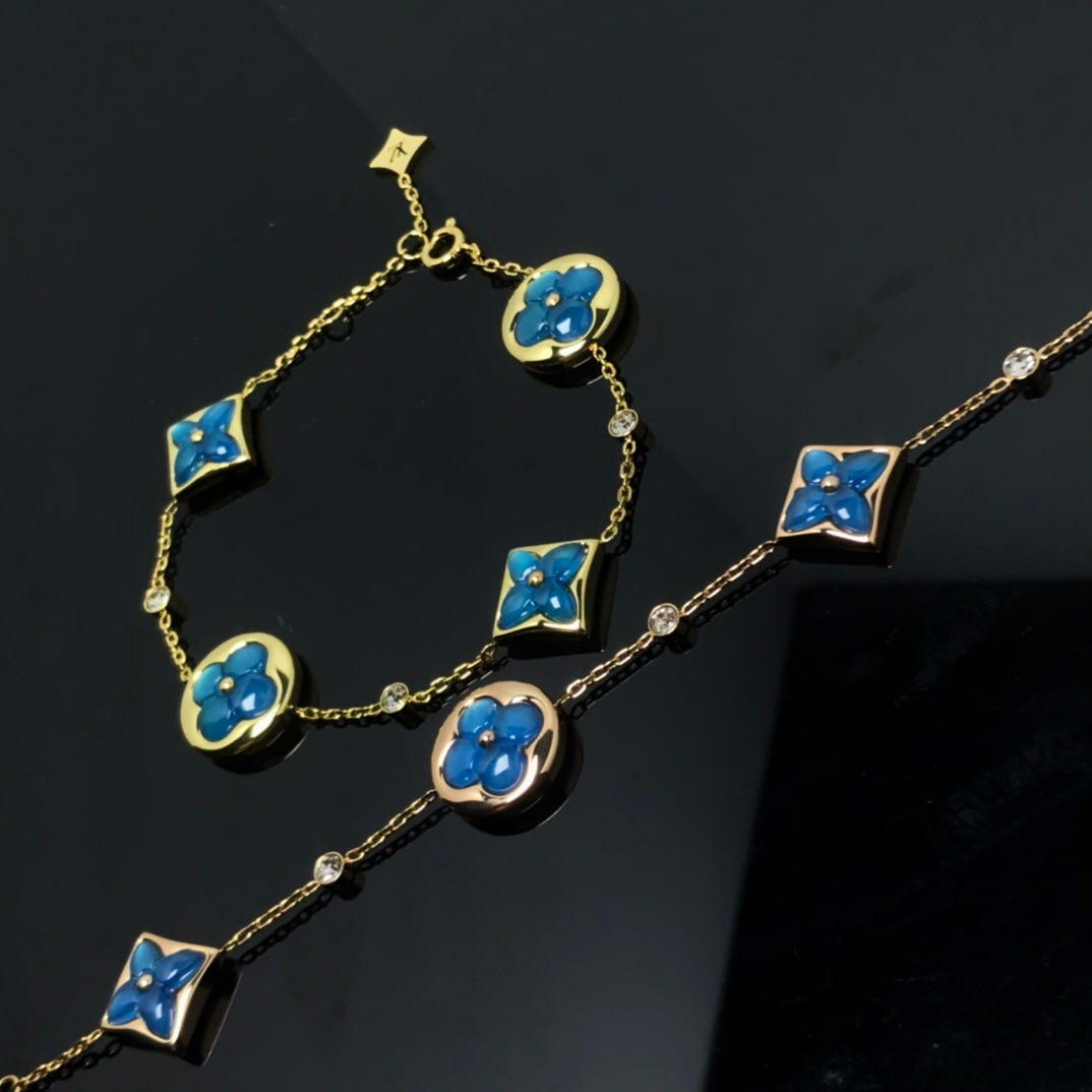 [Moco]STAR AND SUN 4 MOTIF BLUE BRACELET